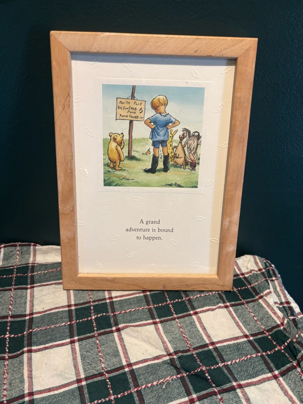Disney Wood Frame Winnie-the-Pooh Illustration Nursery Print